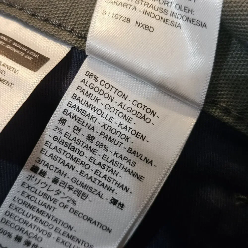 Levis 565 Double Knee Pants Mens 33x32 Olive Green Denim Carpenter Workwear